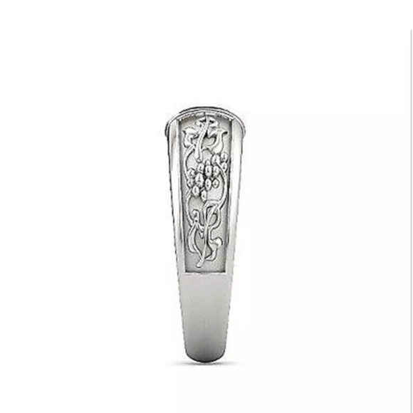 Silver plated Bsnd with white zirconia, Tibetan size 7 - Picture 5 of 9